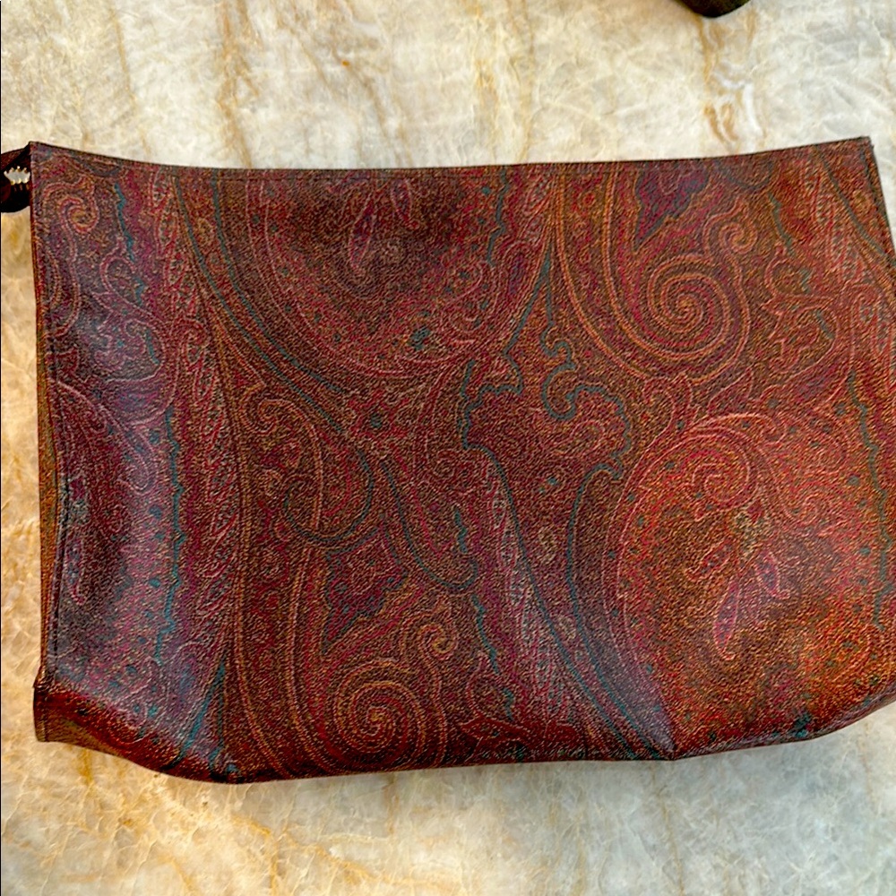 Etro Leather Paisley Patterned Clutch